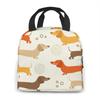 Изолированная сумка для ланча Милый такса Термосумки-тоут Сумка-холодильник для пикника для еды Ланч-бокс для женщин Подростков Детей Работа Школа