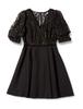 Lace Switching Dress LWFO185051 BLK Japan 0 To Japanese Size [Lily Brown] Women's (equivalent 7)