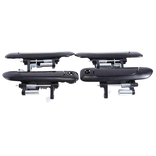 Car Exterior Door Handles, ABS Material, Black, 4-Door Compatible