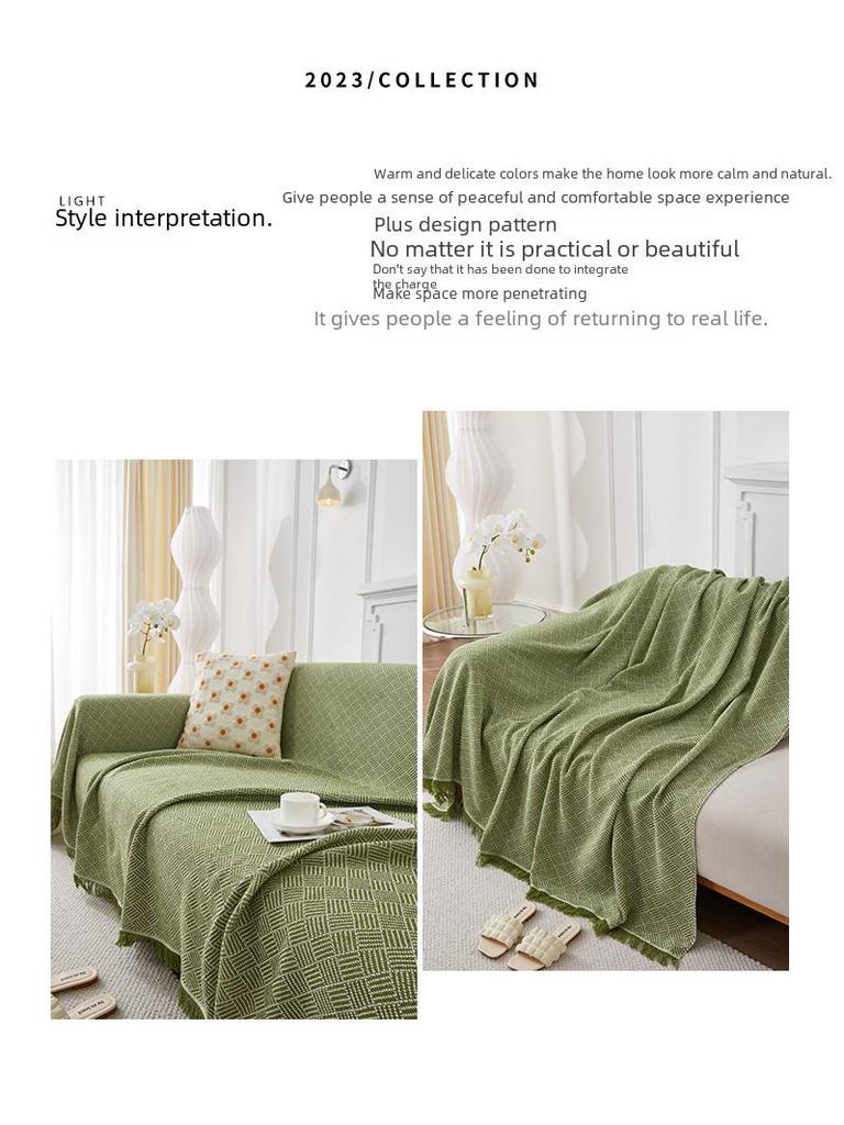 Double-Sided Cotton Yarn Blanket Sofa Cover