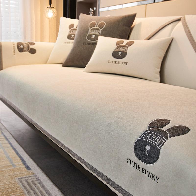 Легкая роскошная диванная подушка из синели, универсальная подушка для сидения на все времена года, новый стиль, противоскользящий кожаный чехол для дивана, тканевое полотенце