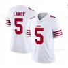 Men Women Unisex Football Jersey Custom Number 23 McCaffrey 13 Purdy 5 Lance Cotton Sport Shirt Team Practice Game