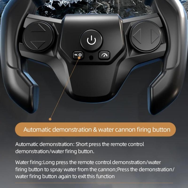 Amphibious RC Monster Truck Water Cannon Shooting 2.4G 4WD Waterproof All Terrain Land Water Dual Mode Pool Beach Xmas Gift with 360 ° Rotating Head