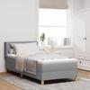 vidaXL Spring Bed with Mattress Light Grey 90x200 Cm Fabric, vidaXL Headboard Design Diamond Blocks Light Grey 90 Cm 3341335