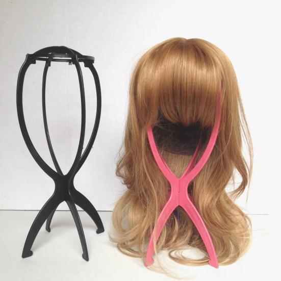 Collapsible Plastic Wig Stand Easy Assembly Portable Travel Folding Wig Head Multi-purpose Hat Display Rack Wig Styling Dryer Holder Wig Accessories
