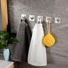 4Pcs Multi-Purpose Adhesive Wall Hook Heavy Duty Towel Holder Towel Rack  Bathroom Kitchen Hardware