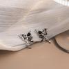 Dark Butterfly Hollow Earrings with Asymmetrical Star Tassels - Sweet and Cool Style