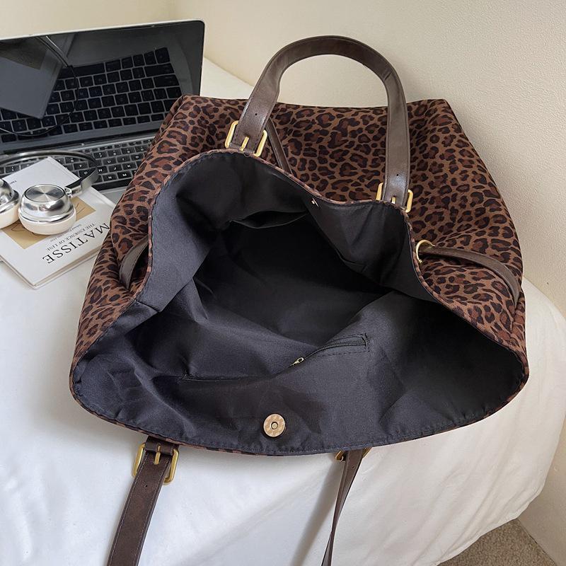 Женская мягкая вместительная сумка-шоппер с леопардовым принтом, новая дорожная повседневная на плечо, сумки и кошельки KTY