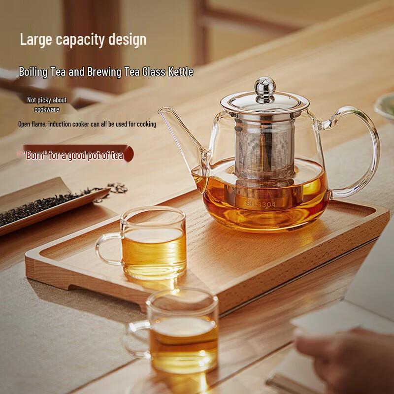 Стеклянный чайник YIHUTEA для заваривания и приготовления на пару