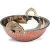 Indian Style Copper Karahi with Brass Handle, 1 Piece Serve Bowl for Cereals, Soups and Curry (13 CM)