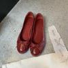 2025 новые балетки из масляного воска женские с бантом повседневные с мелким вырезом не уставшие ноги плоские туфли женские.