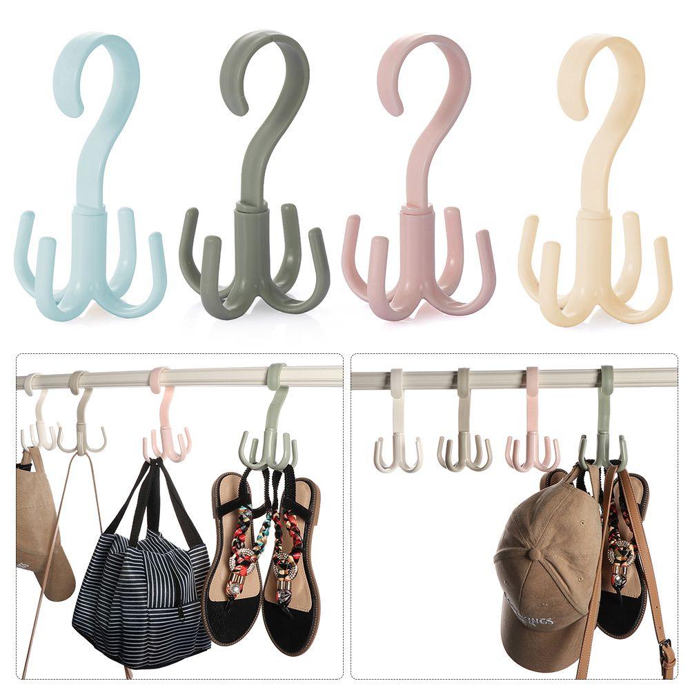 Shelf Storage Storage Hook 360 Degree Multifunction Plastic Hanger Rotating Four-claw Hook 4 Hook