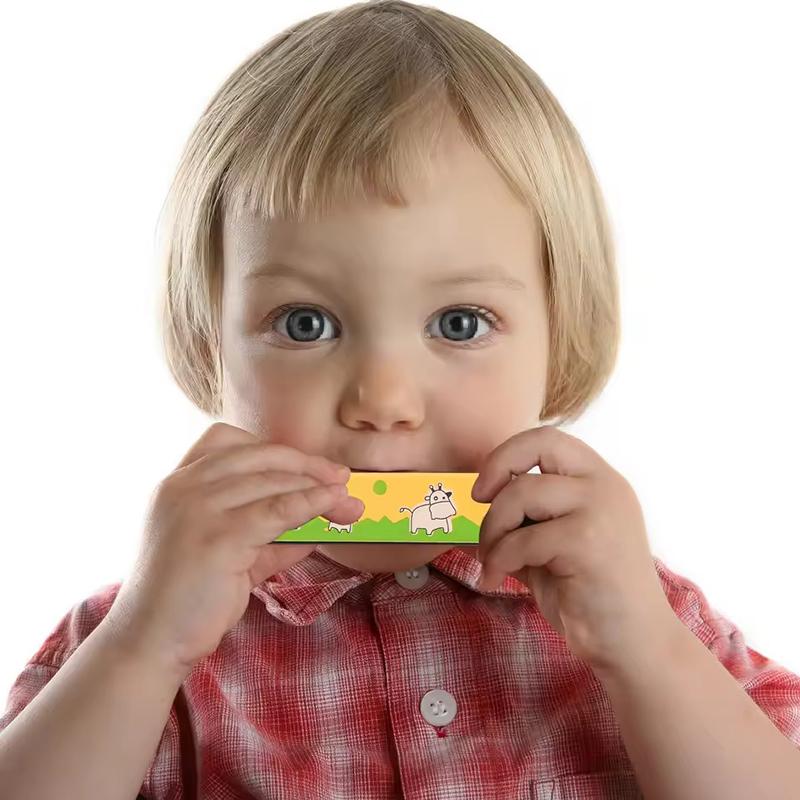 1PC Multicolored Mouth Organ Cute Cartoon Wooden Harmonica 16-Hole Musical Instruments Beginners Suitable Woodwind Harmonica ZYF
