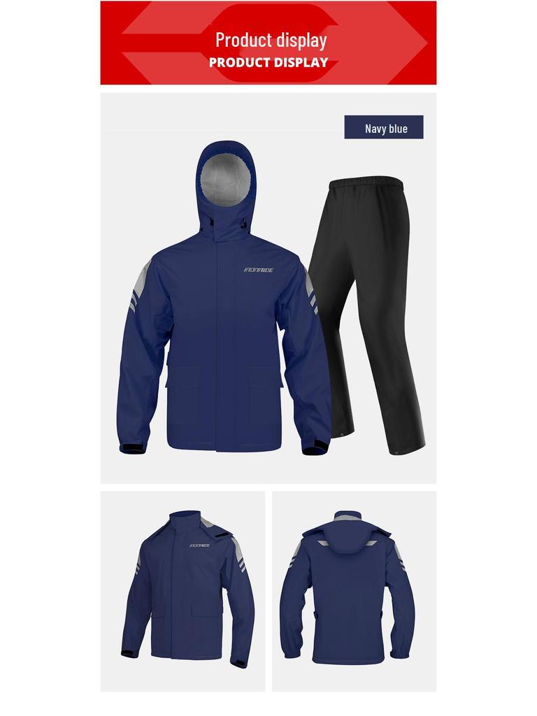 Motorcycle Riding Raincoat Set: Waterproof Outdoor Suit with Shoe Covers
