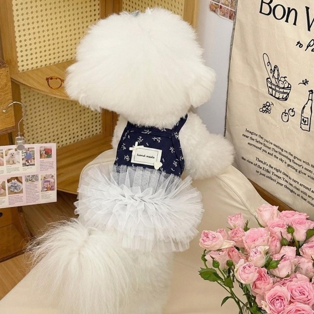 Small Flowers Puppy Tutu Dress Korean Style Pet Apparel New Dog Princess Dress  for Kittens