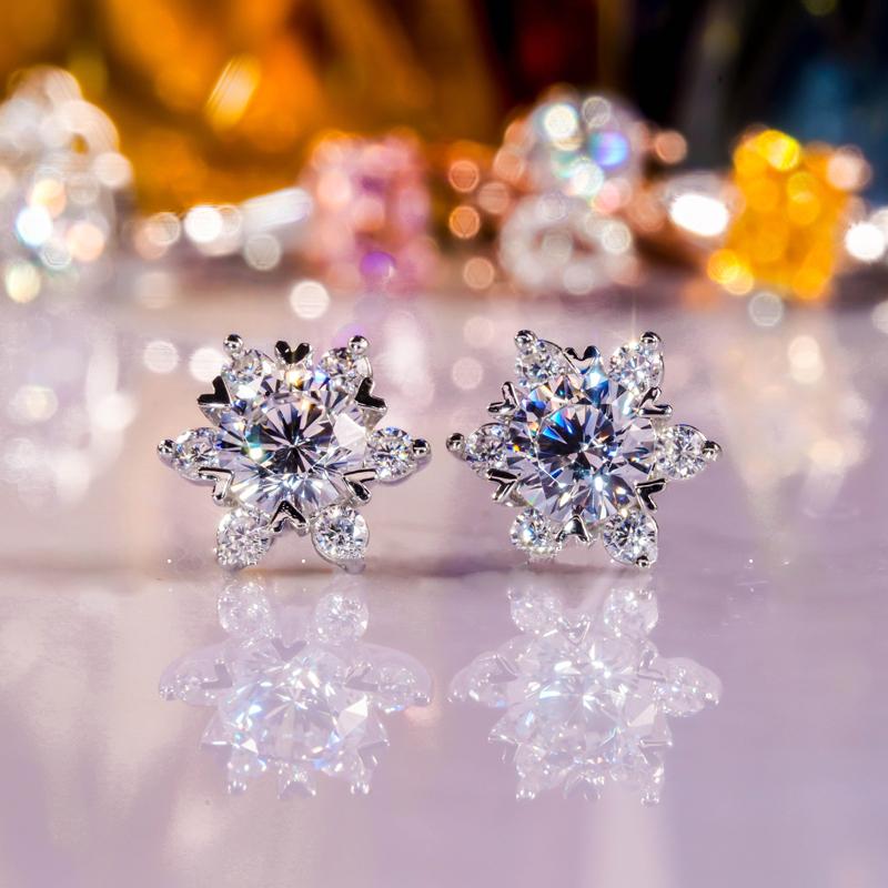 Изысканные крошечные серьги-гвоздики для женщин, изысканные серьги-снежинки для свадьбы, помолвки, вечеринки, ювелирные изделия, подарки