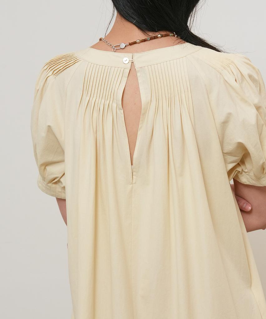 General Idea Puff Sleeve Pintuck Long Dress [Butter] / Gf2Lop520