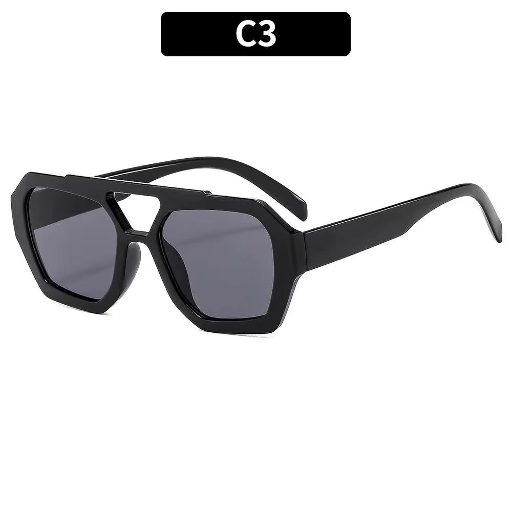 Retro Double Bridges Women's Sunglasses Big Frame Leopard Brown Gradient Eyewear Fashion Luxury Designer Sun Glasses Men Shades