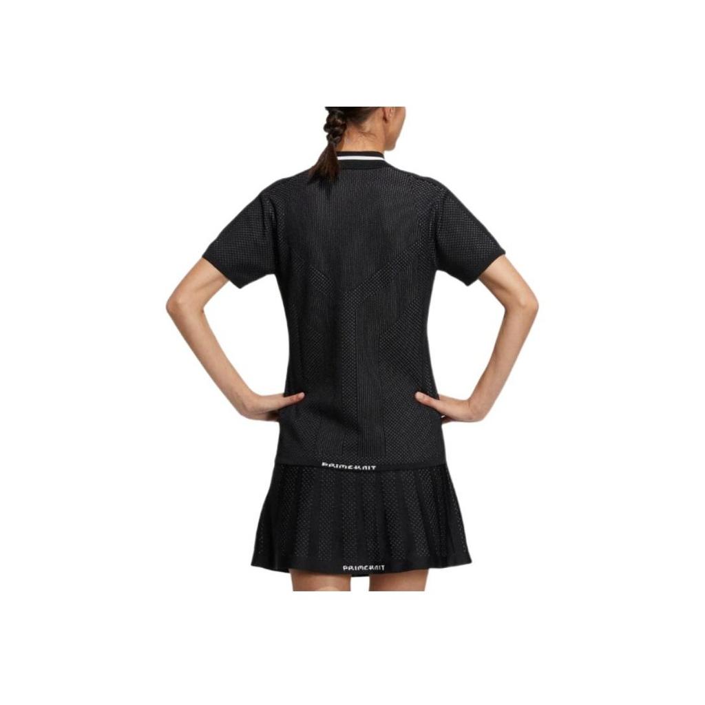 Adidas Color Blocked Collar Pullover Polo Shirt Women Tops Black HS9983