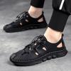 Summer High Quality Men's Fashion Trend Sandals Outdoor Breathable Massage Sole Anti Slip Sandals Men's White Sandals Leather