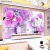 Современные модные обои 3D фрески с цветком розы Спальня Гостиная Диван ТВ Фон Обои