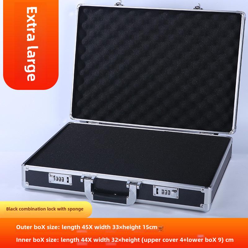 Портативный ящик для инструментов из алюминиевого сплава с замком для хранения оборудования, документов и наличных денег