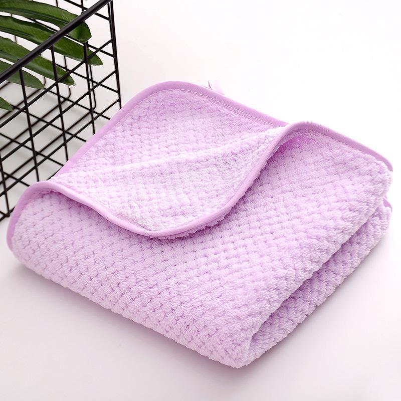 Soft Absorbent Warp-Knit Coral Fleece Towel with Thin Stripes - Thickened Face Wash Towel with Customizable Logo