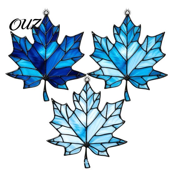 Harvest Festival Decorations Acrylic Maple Leaf Suncatcher for Autumn Home Decor, Stained Glass Window Hanging Suncatchers Style Ornament Thanksgiving