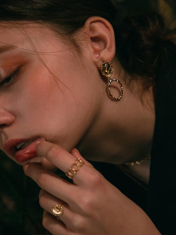 Fiore Серьги-подвески с рамой в виде тюльпана