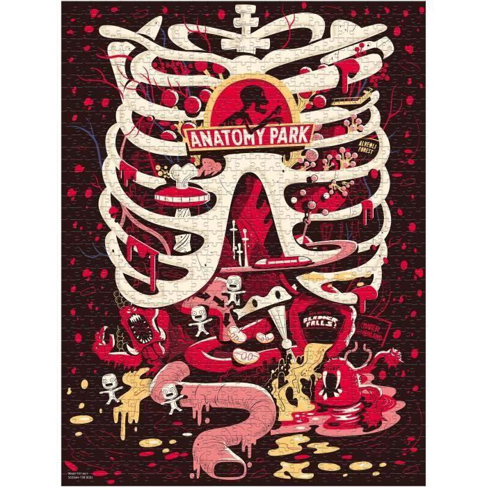 Puzzle rick &amp; morty anatomy park 1000 pièces - winning moves - cinéma et publicité - multicolore