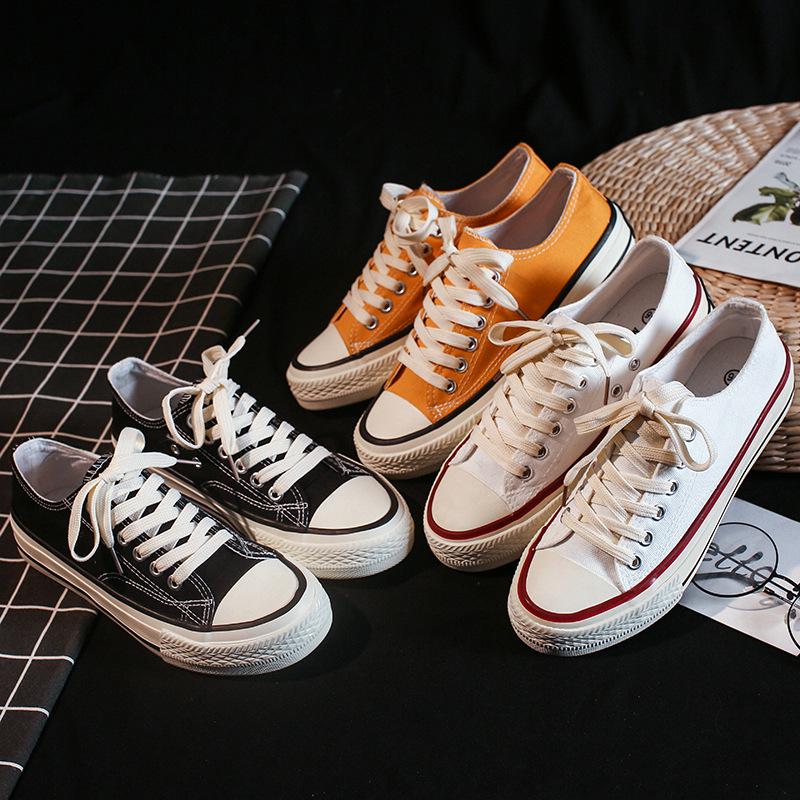 1970s Low-Top Canvas Shoes, Women's Harajuku Street Style Retro Sneakers, Douyin Trend, Summer A07
