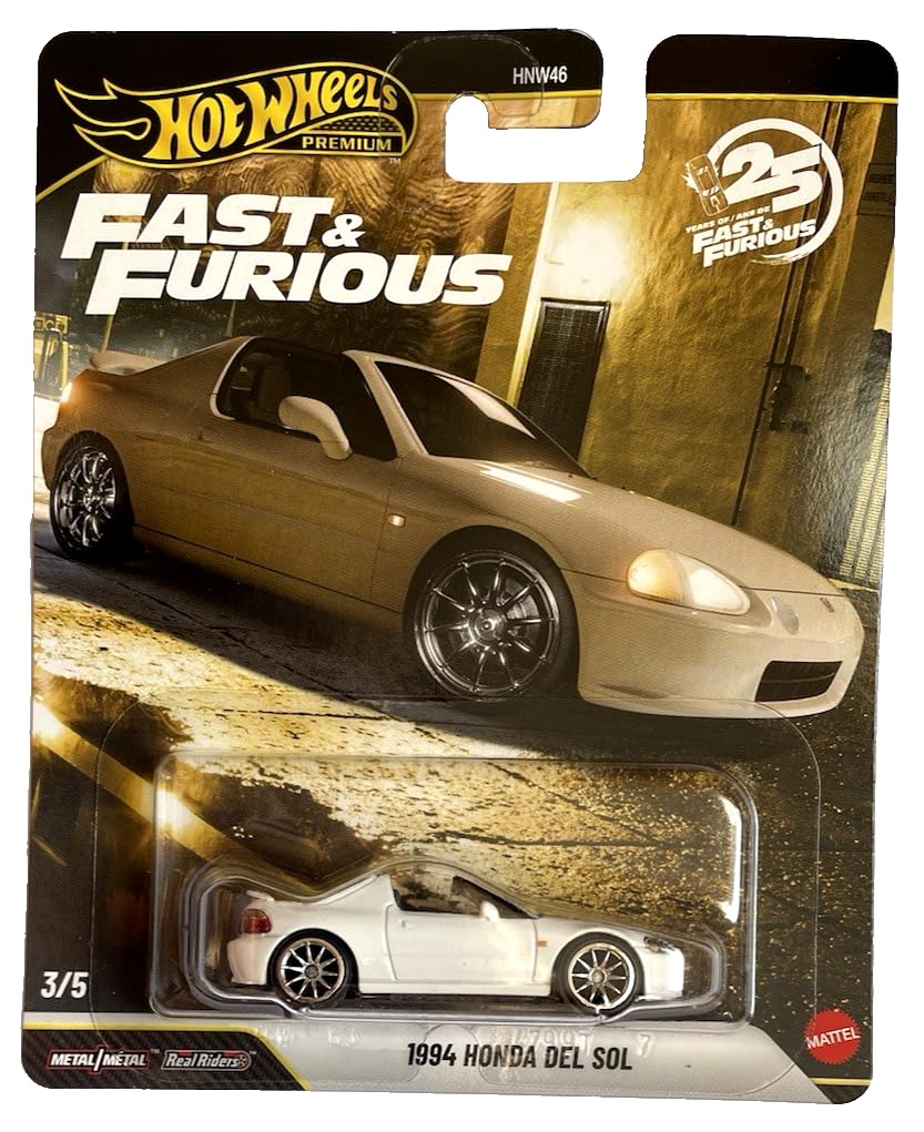 Hot Wheels Форсаж Премиум Автомобили 1994 Honda del Sol Масштабная Металлическая Модель Сага Форсажа JHW63 & 164 Коллекционная (Быстро и Фильм)