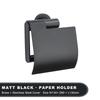Black Toilet Paper Holder with Cover WC Wall Shelf Tissue Box Storager Kitchen Roll Organizer Luxury Brass Bathroom Accessories