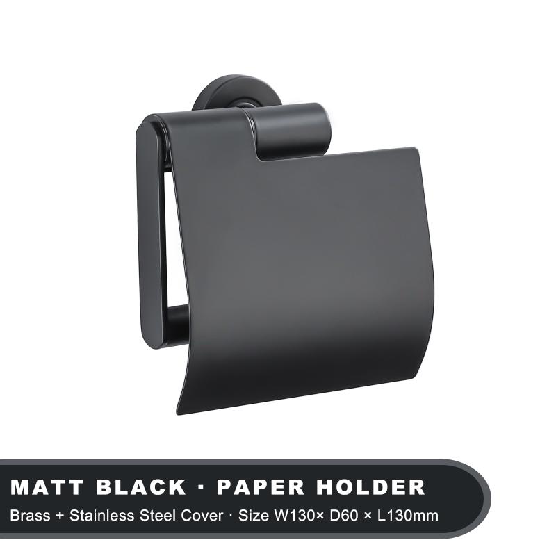 Black Toilet Paper Holder with Cover WC Wall Shelf Tissue Box Storager Kitchen Roll Organizer Luxury Brass Bathroom Accessories