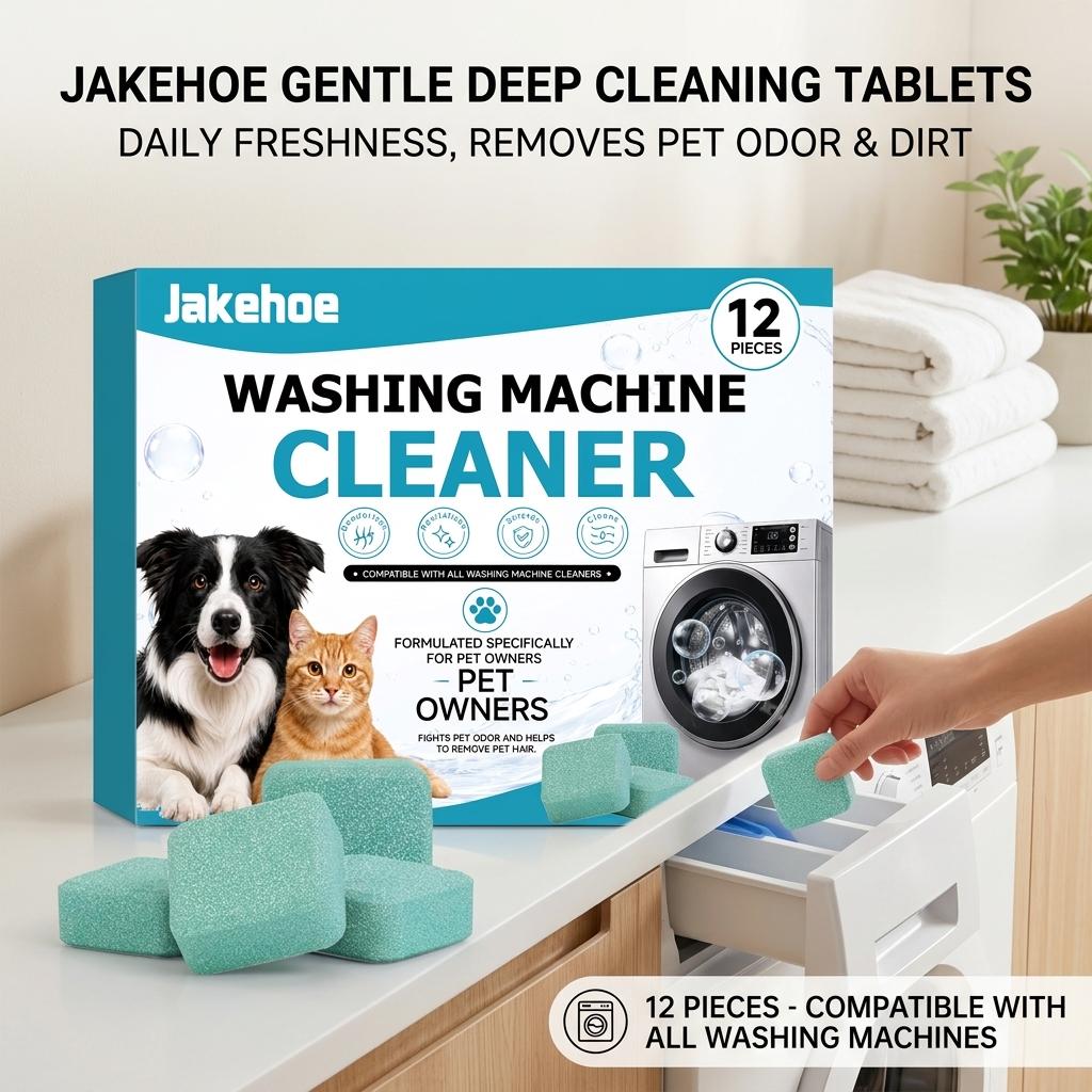 Washing Machine Cleaning Tablets Removing Mold Stains & Pet Hair Eliminating Odors Prevent Bacterial Growth Washer Tank Cleanser