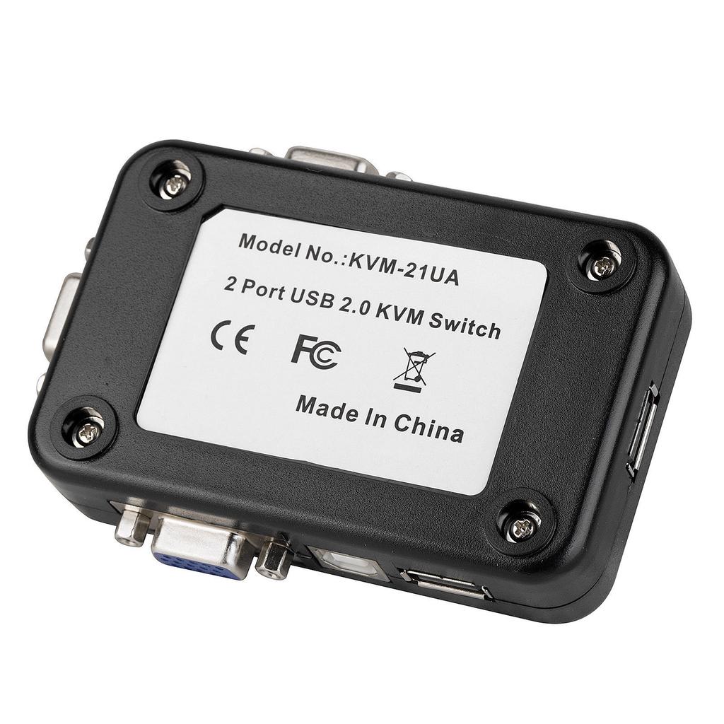 USB VGA KVM Switch 2 Port Share Desktop Laptop Video Monitor LCD Keyboard Mouse