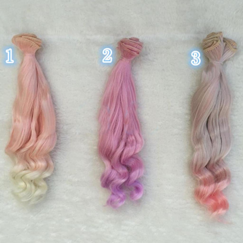 Smooth Natural Color Extension Long Curly Hair BJD SD Wigs Doll Accessories