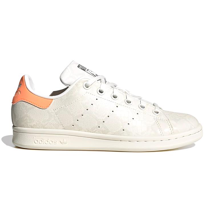adidas Stan Smith Змеиная кожа Базовый белый Лучистый оранжевый GS HP9723