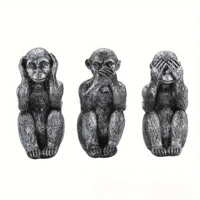 Полимерная причудливая фигурка «Три мудрые обезьяны», реалистичная, фестивальная, ручной работы, коллекционная