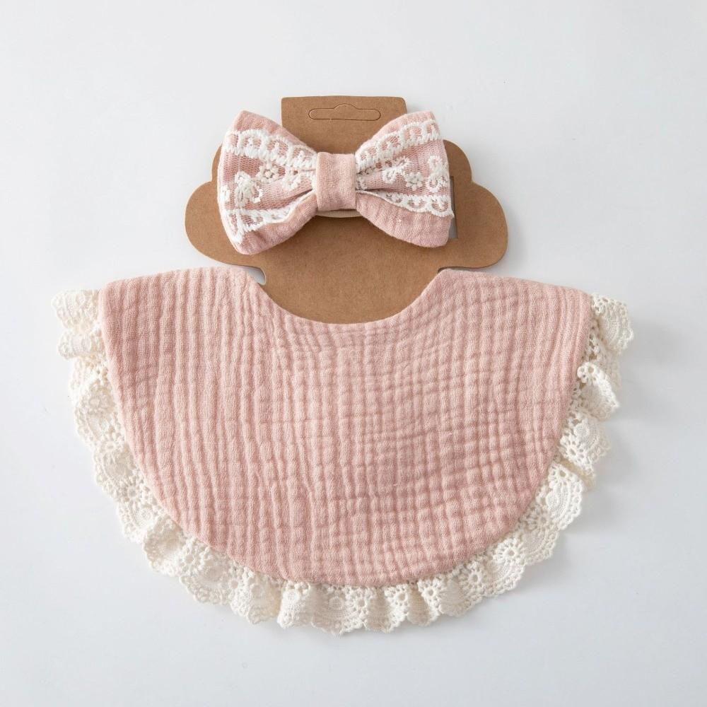Cotton Gauze Bib Headband Set Absorbent Burp Cloths New Saliva Towel Boys Girls