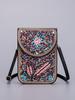 Butterfly & Flower Pattern Retro Ethnic Style 2026 New Handmade Beaded PU Crossbody Mini Phone Bag Women's Shoulder Purse