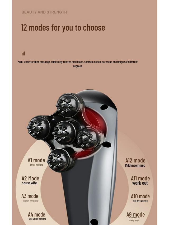 Беспроводной ручной электрический массажер «Дельфин»: Вибромассажер для шеи и шейного отдела позвоночника