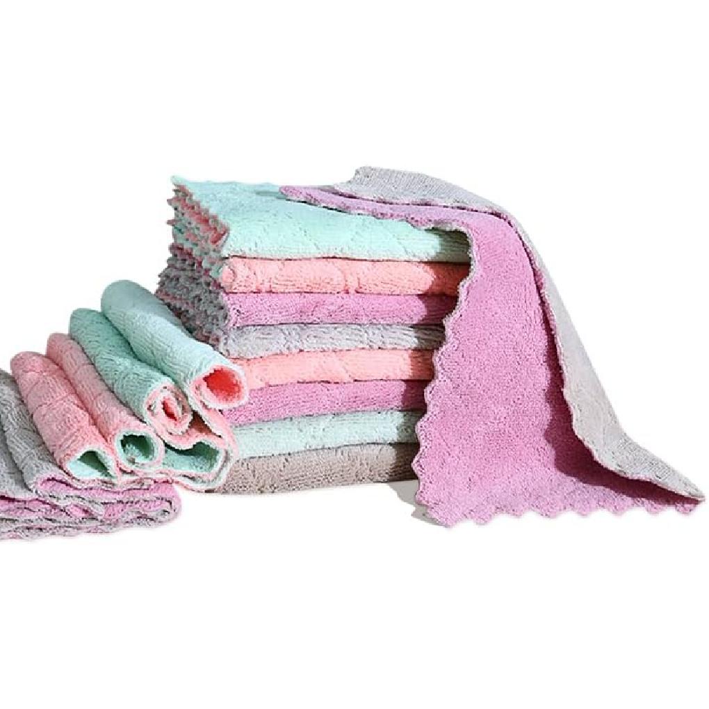 12 Pack Cleaning Cloth Kitchen Cloth, Dish Towels Super Absorbent Coral Velvet Dishtowels, Microfiber Premium Soft Tea Towels, Quick Dry Rags,
