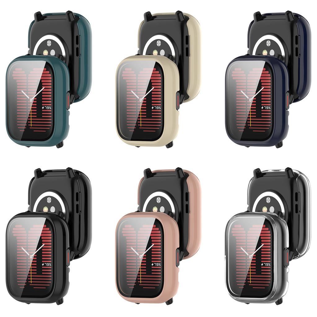 Стильный чехол из поликарбоната и стекла, защитный чехол с полным покрытием для активных смарт-часов, защищает от пыли и царапин
