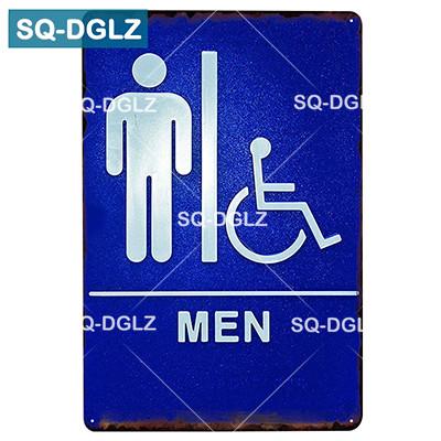 Vintage Metal Tin Sign Toilet Pub Wall Decor Rustic Retro Bar Plaque Home Man Cave Garage Decor