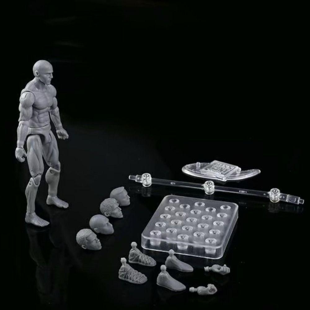Joints Movable Male Femalew Body Dolls Action Figure 1/18 Scale Model Doll Computer Ornament