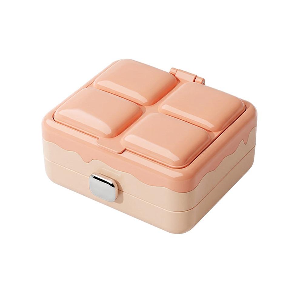 Compartment Jewelry Box Built-in Mirror Earring Organizer New Jewelry Storage Box Home Storage