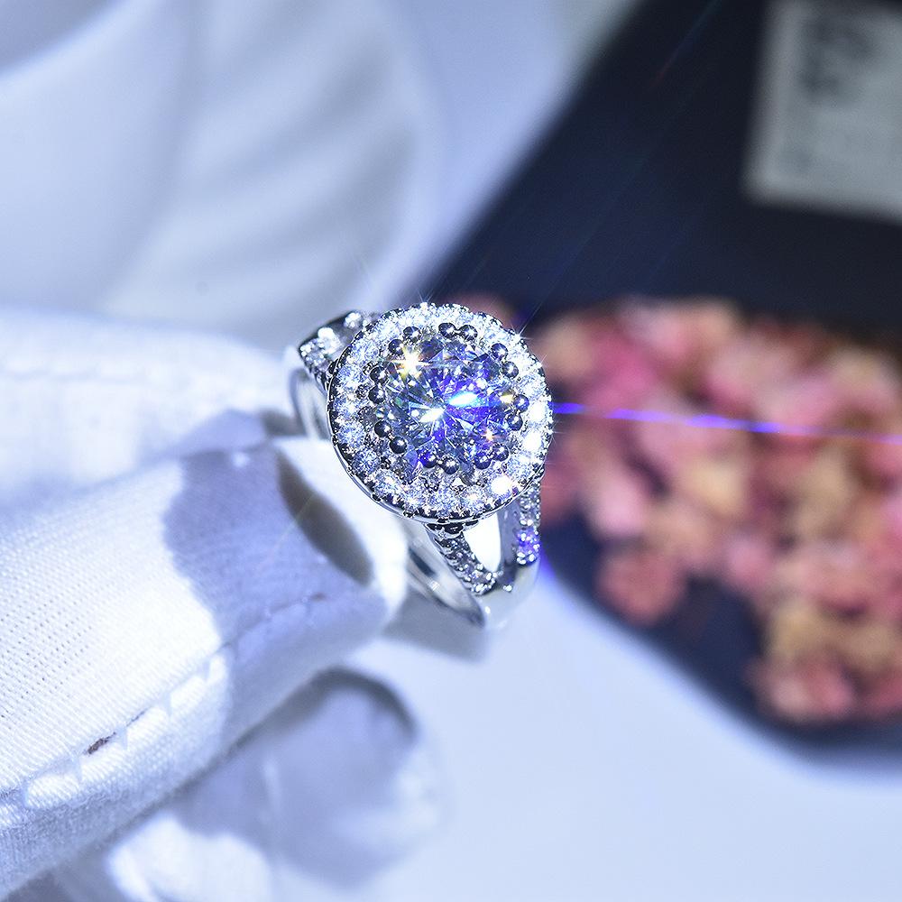 S925 Стерлингового Серебра 3 Карата Vs1 Муассанит Ювелирное Кольцо Женское Обручальное Серебро 925 Ювелирные Изделия Муассанит Камни Кольца Анель Коробка