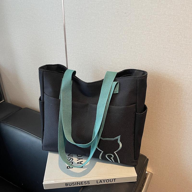 Холщовая сумка большой вместимости женская новая модная на плечо легкая сумка-тоут студенческая сумка для учебы сумка для поездок на работу