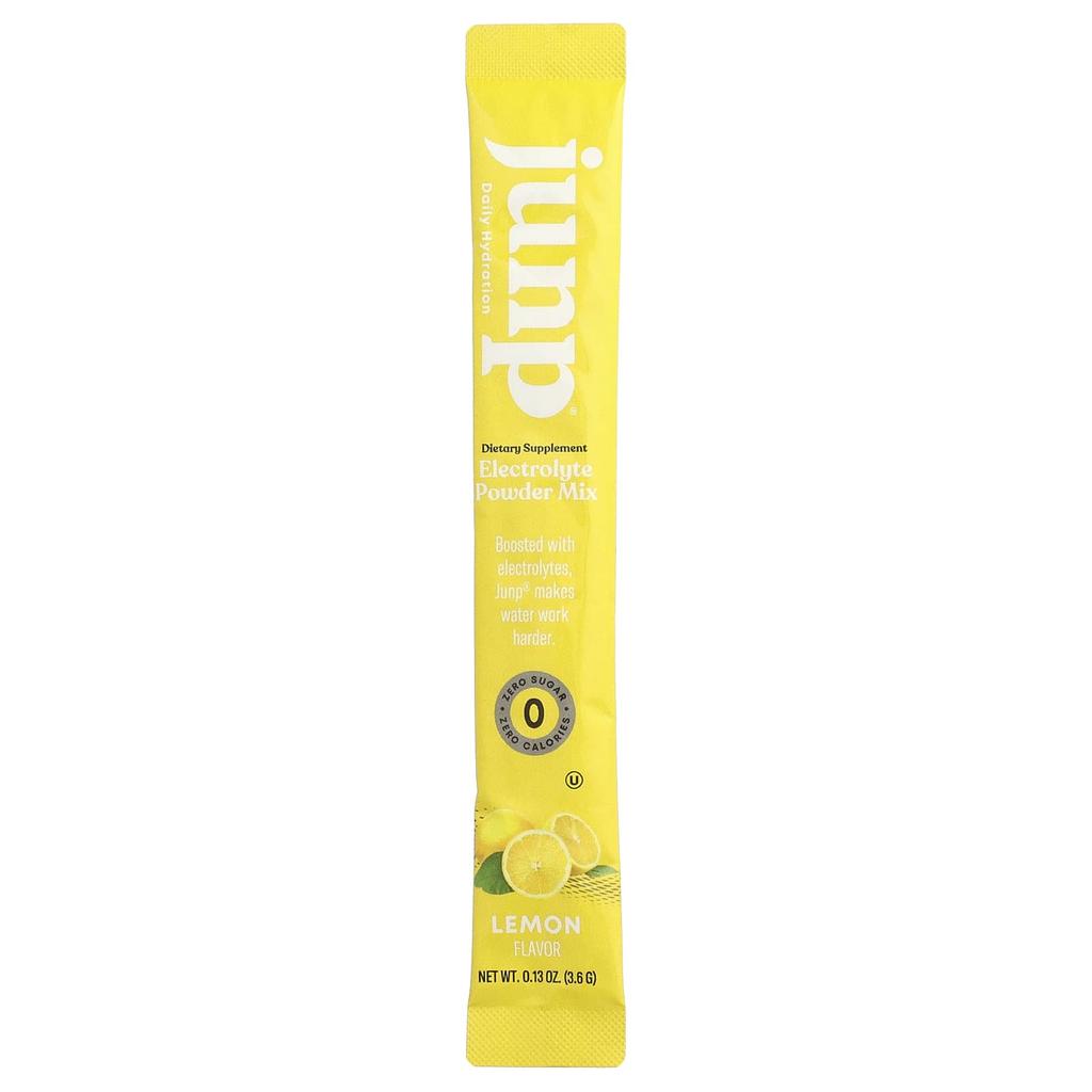 JUNP Hydration Electrolyte Powder Mix, Lemon, 5 Stick Packs, 3.6g (0.13oz) Each